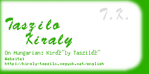 taszilo kiraly business card